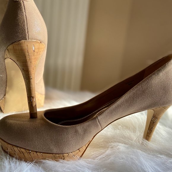 Tahari Sophia Glitter Platform Pump Sz 8 - Picture 7 of 9